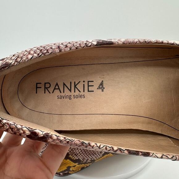 Frankie4 Faye Mustard Python Loafers Womens 8 Leather Prep Quiet Luxury Capsule - Picture 7 of 12